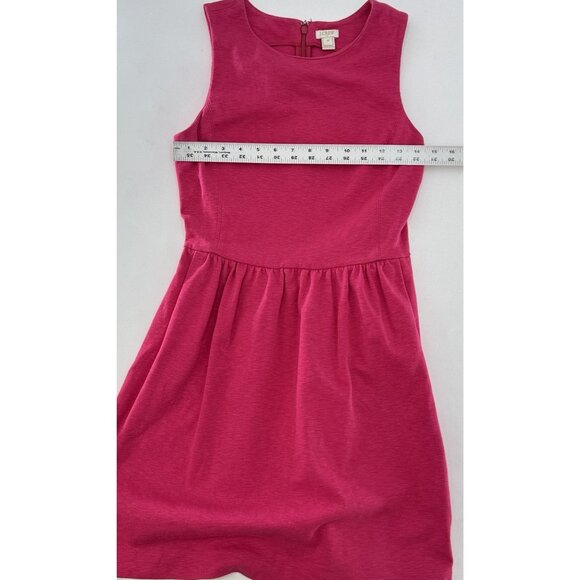 J.Crew Factory DayBreak Fuchsia Cotton Dress Pockets Size XS Preppy FLAWS - Picture 12 of 14